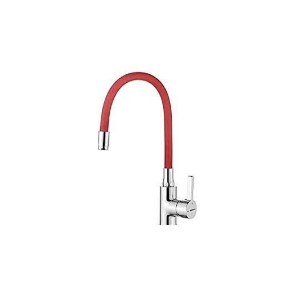 Miscelatore lavello Snake rosso con canna flessibile